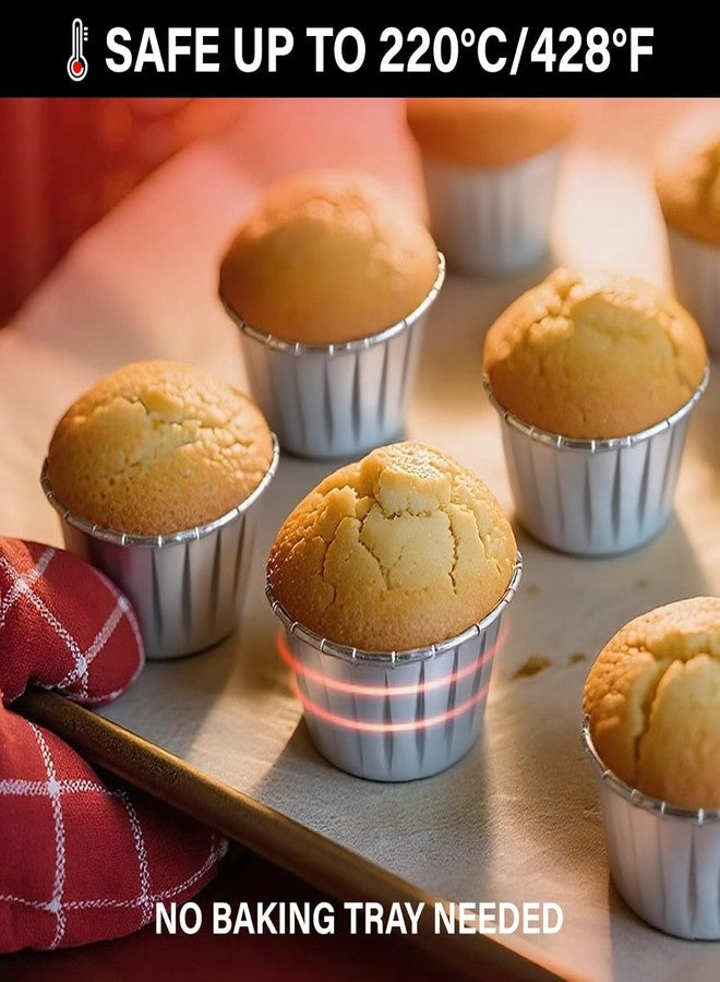 Jubilant 50 Pcs Cupcake Liners, Disposable Ramekin Muffin Baking Cups, Aluminum Cupcake Cups, Little Foil Baking Cups - Image 5